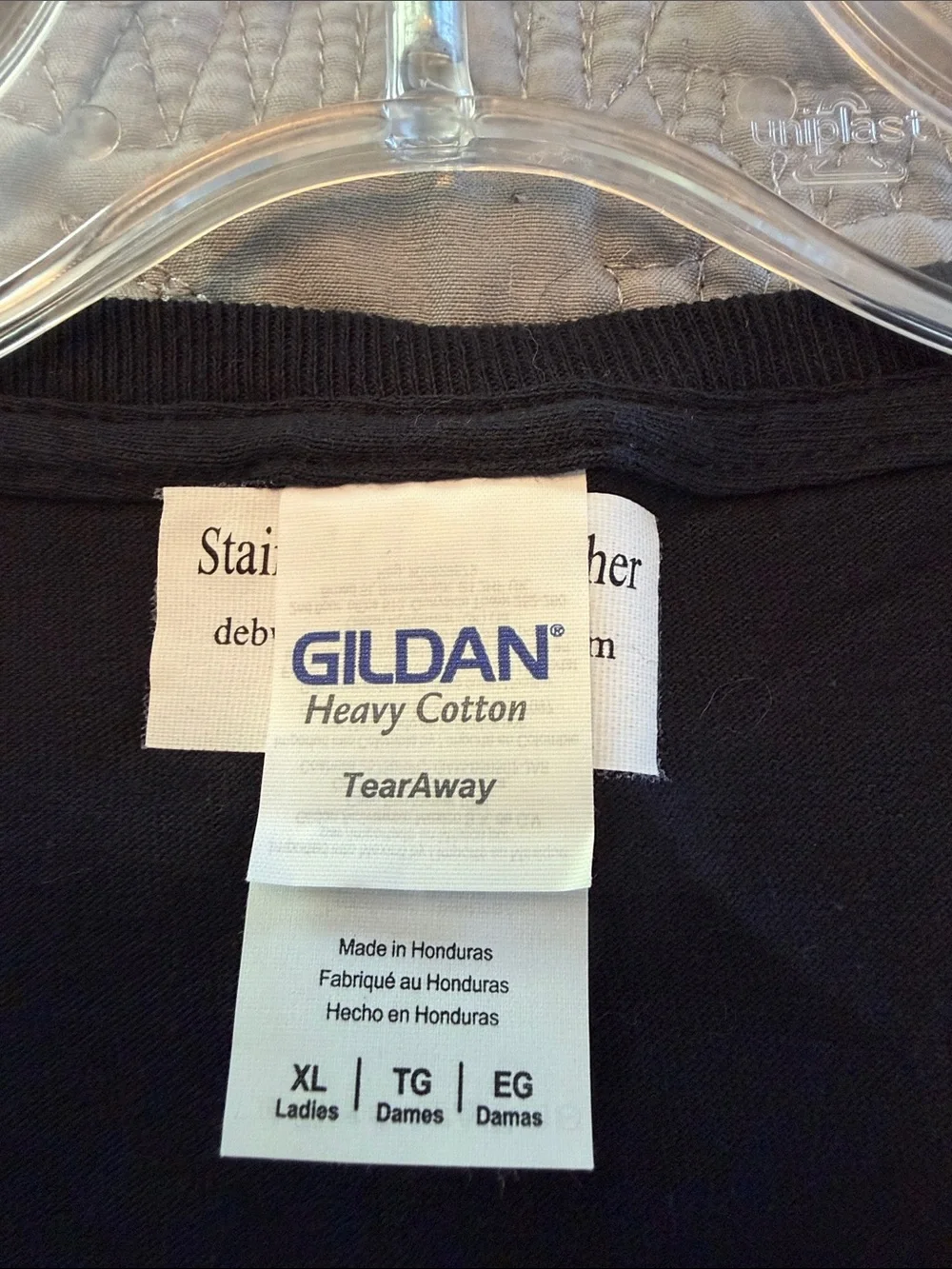 Gildan Black Tee with Pink Rhinestone Paw Design XL